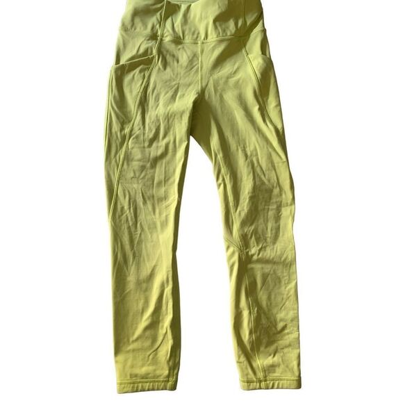 Lululemon Time To Sweat Crop 23" Lemon Vibe women's size 4 - Picture 1 of 4